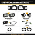 What's in the box: Chevy/GMC 2020-2026 2500/3500 HD Pro Package