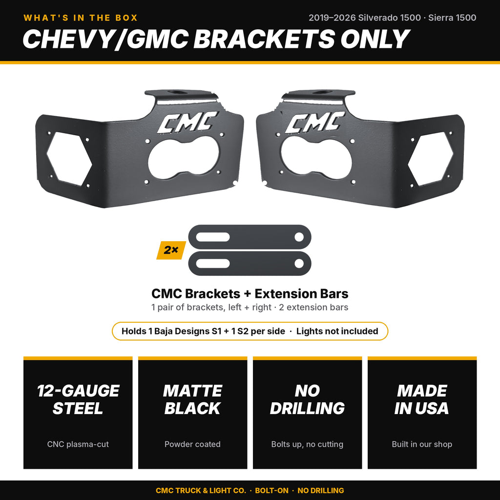Chevy/GMC 19-26 1500 Brackets Only